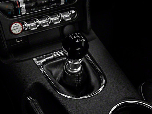 11-14 Ford Mustang (5.0) Schaltknauf Schaltgetriebe - RTR - Schwarz - Weiße Gravur