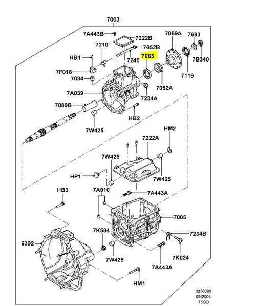 05-10 Ford Mustang Ausgangswellenlager für Schaltgetriebe