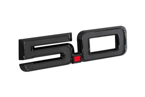 2024 Ford Mustang (5.0) Emblem Kotflügel - Schwarz mit Schwarzem Rand - Roter Punkt