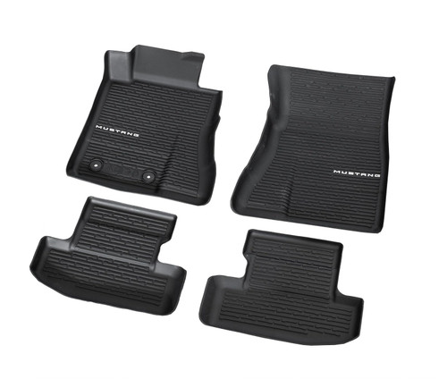 2024 Ford Mustang Fußmatten Set - OEM - Gummi - MUSTANG-Schriftzug - Vorne und hinten