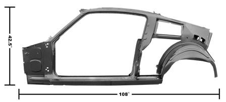 69-70 Ford Mustang (Fastback/Hardtop) Seitliche Rahmeneinheit Links