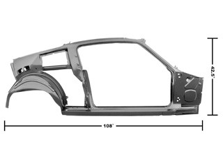 67-68 Ford Mustang (Fastback) Seitliche Rahmeneinheit - Komplett Rechts