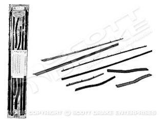 71-73 Ford Mustang (Fastback) Fensterschachtleistenset - Scott Drake