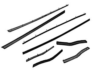 71-73 Ford Mustang (Hardtop) Fensterschachtleistenset