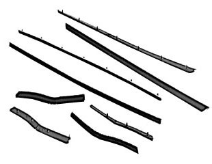 71-73 Ford Mustang (Convertible) Fensterschachtleistenset