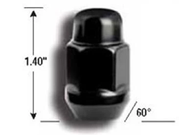 05-14 Ford Mustang Radmutter - 1/2 Zoll Gewinde  - 19 mm Schlüsselweite - Schwarz/Chrom