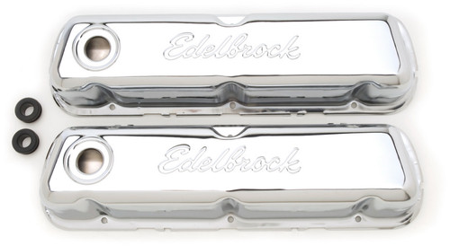 64-95 Ford Mustang (260, 289, 302, 351) Ventildeckelset - Edelbrock - Chrom