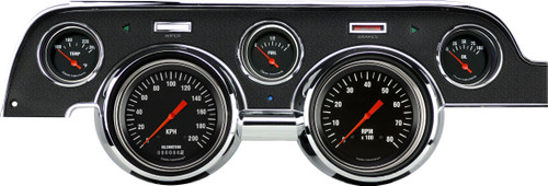 1967 Ford Mustang Instrumenteneinheit - Hot Rod - schwarze Blende - schwarze Ziffernblätter - KPH