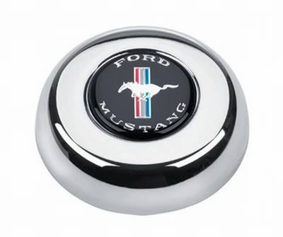 64-73 Ford Mustang Hupknopf - Tri-Bar Pony - Chrom - Für Grant Classic / Challanger Lenkräder