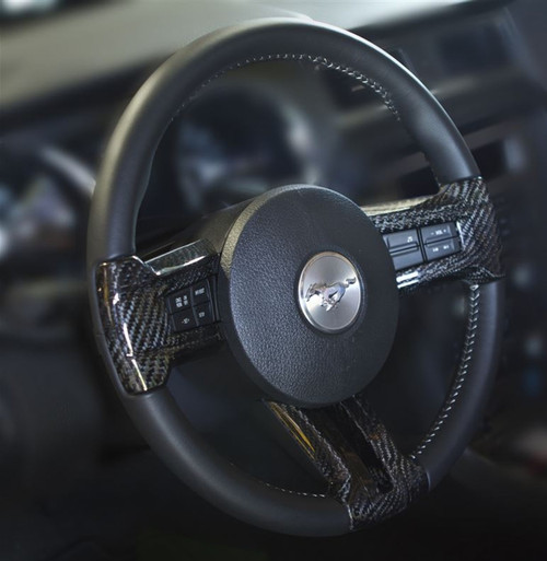 10-14 Ford Mustang Zierteil Lenkrad - Carbon - LG112 - Verkratzt