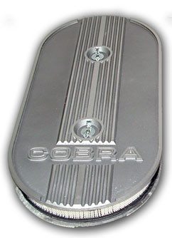 64-73 Ford Mustang Luftfilter komplett - Aluminium - Cobra - 2 x 4 BBL