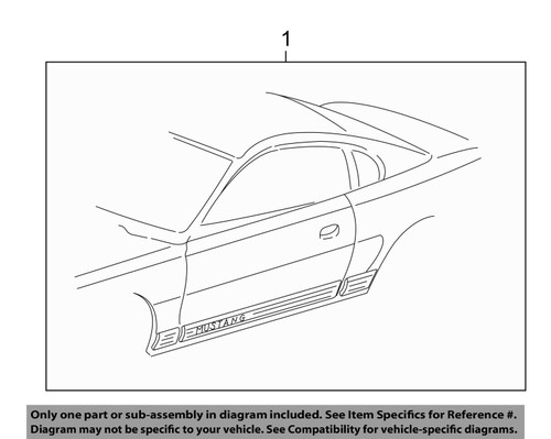 05-09 Ford Mustang Aufkleberset Karosserie Linke Fahrzeugseite