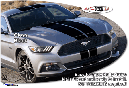 15-23 Ford Mustang Aufkleberset Karosserie - Matt schwarz Oberseite