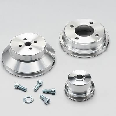 67-70 Ford Mustang (390, 427, 428) Motor-Riemenscheibensatz - March Performance - Aluminium - Schwarz