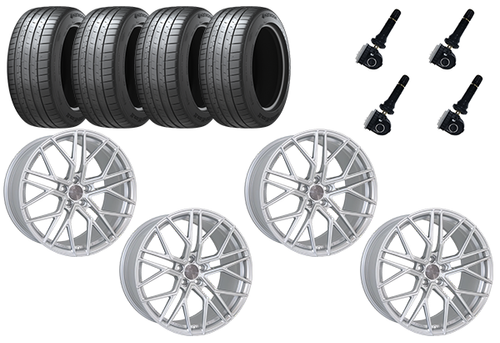15-23 Ford Mustang Komplettradsatz - Elegance E2FF - Deep Concave - 9,5x20 Zoll & 10,5x20 Zoll - Hyper Silber - Used