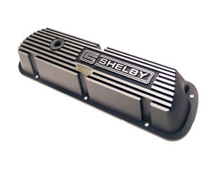 64-73 Ford Mustang (260, 289, 302, 351) Ventildeckelset - Aluminium - Shelby CS - Schwarz