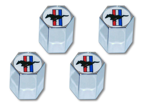 64-23 Ford Mustang Ventilkappen-Set - Schwarz - Tri-Bar Pony