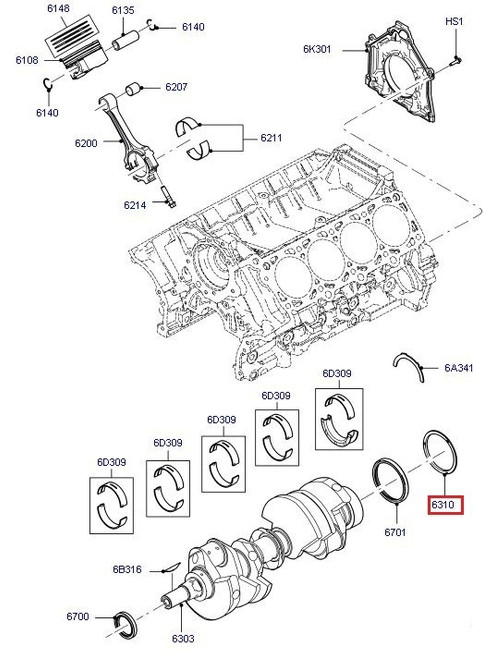 11-12 Ford Mustang (5.4) Ölschleuderring Motor