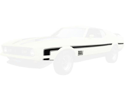 71-73 Ford Mustang Aufkleber außen - Mach 1 - Argent Silver Metallic