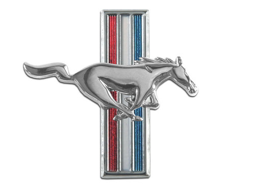 64-68 Ford Mustang Emblem Kotflügel - Tri-Bar Running Pony - Rechts Rechts