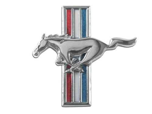 64-68 Ford Mustang (170, 200, 260, 289) Emblem Kotflügel - Tri-Bar Running Pony - Links Links