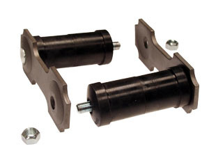64-73 Ford Mustang Blattfederschäkel - Stahl / Gummi - 9/16 Zoll Bolzen - Standardlänge