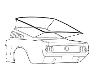 65-66 Ford Mustang (Fastback) Dichtung Heckscheibe Hinten