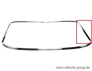64-68 Ford Mustang (Fastback/Hardtop) Zierleiste Windschutzscheibe - Edelstahl, Poliert, Links Links