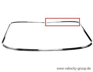 64-68 Ford Mustang (Fastback/Hardtop) Zierleiste Windschutzscheibe - Edelstahl, Poliert, Oben Links Oben links