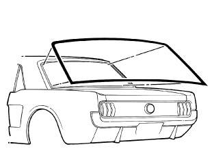 64-68 Ford Mustang (Hardtop) Dichtung Heckscheibe Hinten