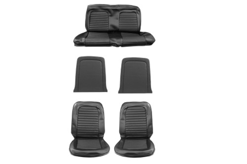 1966 Ford Mustang (Convertible) Sitzbezüge - Standard - Schwarz - Vorne und hinten