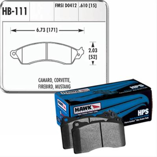 Chevrolet, Ford (302, 351) Bremsbelagsatz Scheibenbremse - HAWK - HPS - Vorne