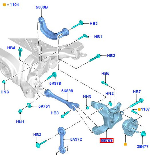 16-17 Ford Mustang Achsschenkel Radaufhängung Hinten links
