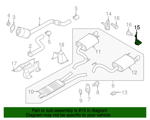 15-23 Ford Mustang Halter Abgasanlage Hinten links