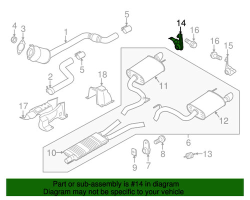 15-23 Ford Mustang Halter Abgasanlage Hinten rechts