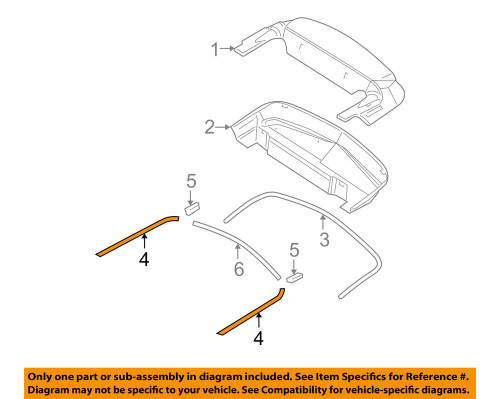 06-09 Ford Mustang (Convertible) Zierleiste Heckscheibe Hinten rechts