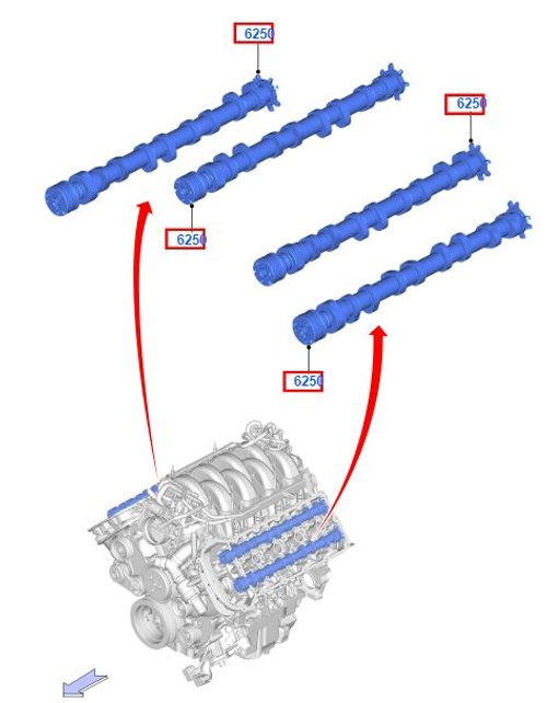 15-20 Ford Mustang (5.2) Nockenwelle Einlass - links