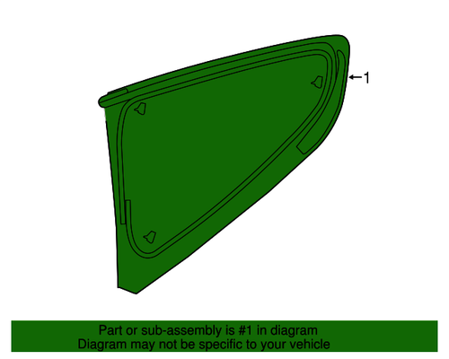 15-16 Ford Mustang Glas Seitenfenster hinten Rechts