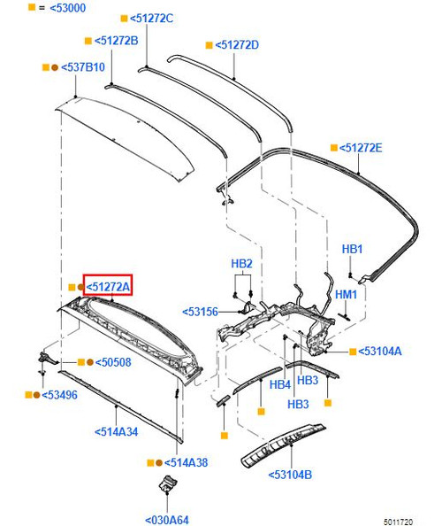 06-14 Ford Mustang Roof Bow