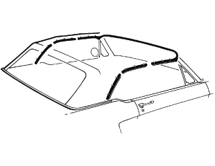 64-68 Ford Mustang (Convertible) Dichtung Cabrioverdeck