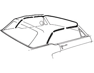 64-68 Ford Mustang (Convertible) Dichtung Cabrioverdeck