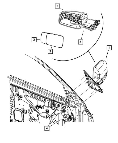 11-23 Ram 1500 Spiegelglas Außenspiegel Beifahrerseite