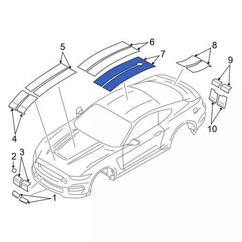 20-22 Ford Mustang Shelby GT500 Aufkleber Dach