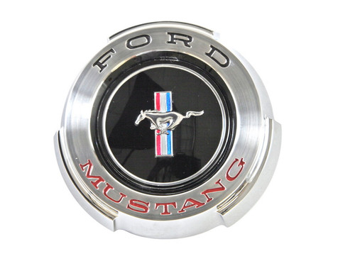 1965 Ford Mustang Tankdeckel - Chrom/Schwarz - Tri-Bar Pony