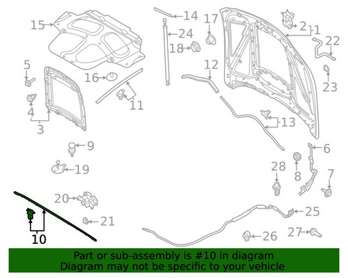 20-22 Ford Mustang Shelby GT500 (5.2) Dichtung Motorhaube Vorne 20-22 Ford Mustang Shelby GT500 (5.2) Dichtung Motorhaube Vorne