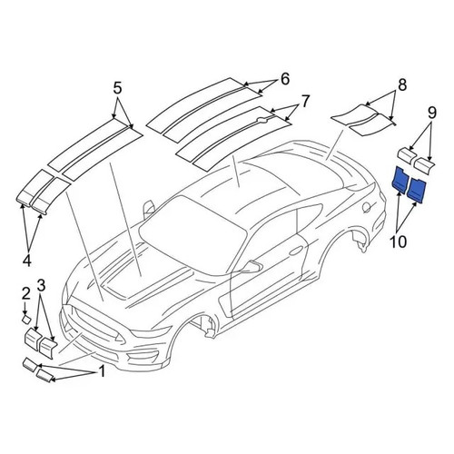 20-21 Ford Mustang Shelby GT500 (5.2) Aufkleber Stoßstange Hinten unten