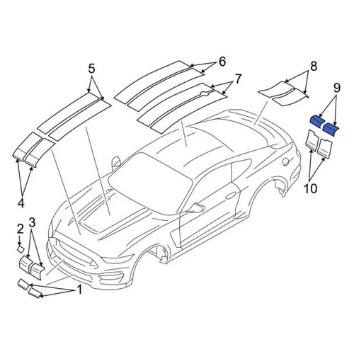 20-21 Ford Mustang Shelby GT500 (5.2) Aufkleber Stoßstange Hinten oben