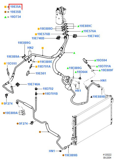 05-06 Ford Mustang Schlauch / Leitung Klimaanlage Accumulator to Condenser
