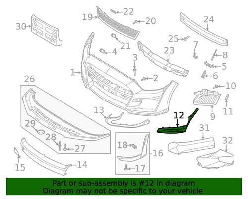 20-22 Ford Mustang Shelby GT500 (5.2) Rahmen für Nebelscheinwerfer Vorne links