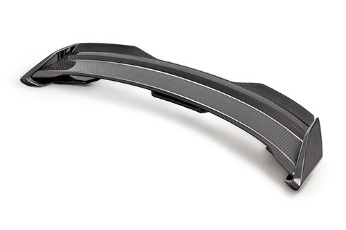 24-26 Ford Mustang (Coupe - 5.0) Spoiler - Carbon Glanz - mit Gurney Flap Hinten